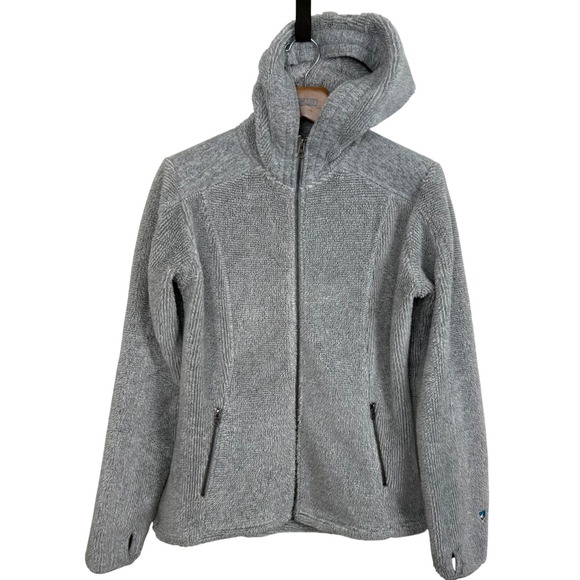 Kuhl Jackets & Blazers - Kuhl Alto Flight Fleece hooded jacket Women's M Gray‎ Thumb holes outdoor Hiking